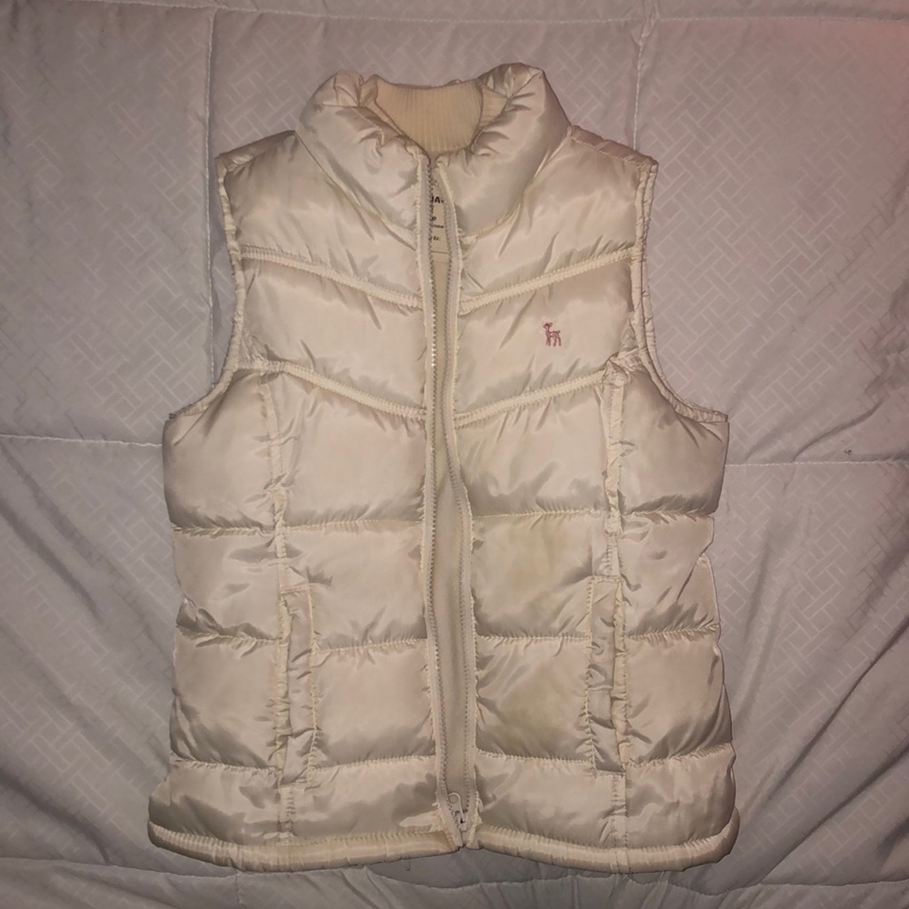 old navy white children’s puffer vest